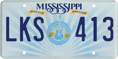 MS license plate LKS413