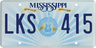 MS license plate LKS415
