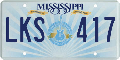 MS license plate LKS417