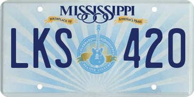 MS license plate LKS420