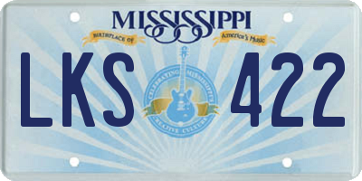 MS license plate LKS422