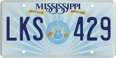 MS license plate LKS429