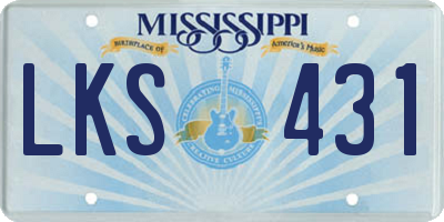 MS license plate LKS431