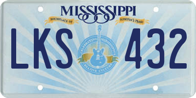 MS license plate LKS432