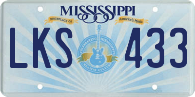 MS license plate LKS433