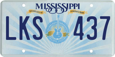MS license plate LKS437