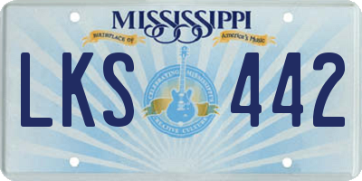 MS license plate LKS442