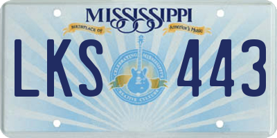 MS license plate LKS443