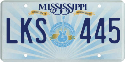 MS license plate LKS445