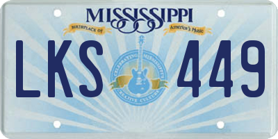 MS license plate LKS449