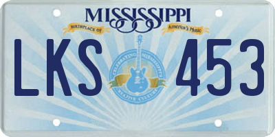 MS license plate LKS453