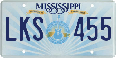 MS license plate LKS455