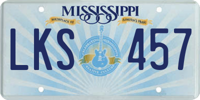 MS license plate LKS457