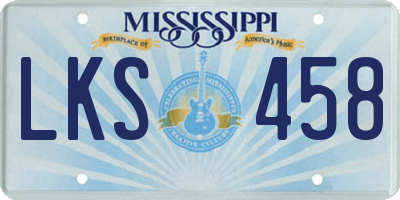 MS license plate LKS458