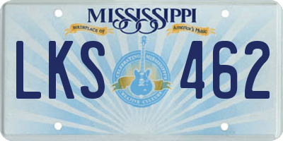 MS license plate LKS462