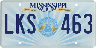MS license plate LKS463