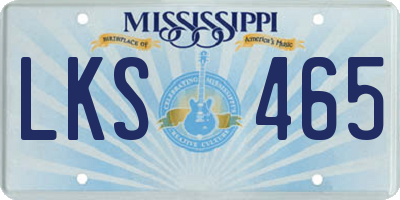 MS license plate LKS465