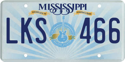 MS license plate LKS466