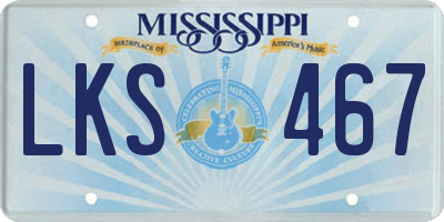 MS license plate LKS467