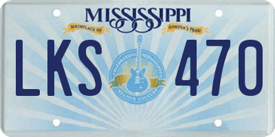 MS license plate LKS470