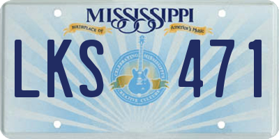 MS license plate LKS471