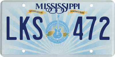 MS license plate LKS472