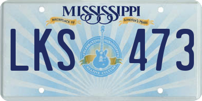 MS license plate LKS473