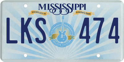 MS license plate LKS474