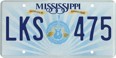 MS license plate LKS475