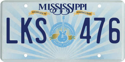 MS license plate LKS476