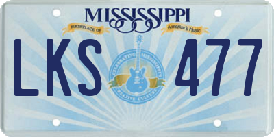 MS license plate LKS477