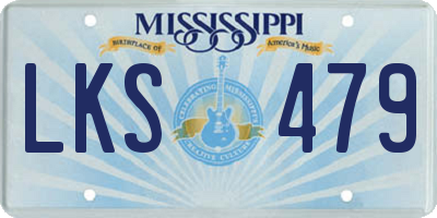 MS license plate LKS479