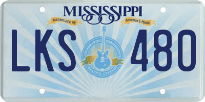 MS license plate LKS480