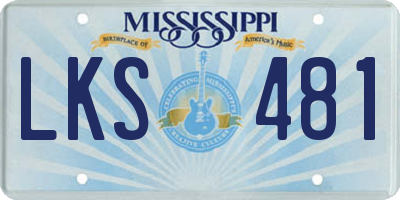 MS license plate LKS481