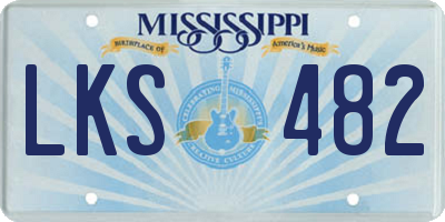 MS license plate LKS482