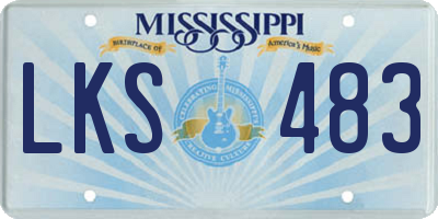 MS license plate LKS483
