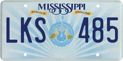 MS license plate LKS485
