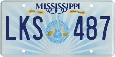 MS license plate LKS487