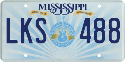 MS license plate LKS488