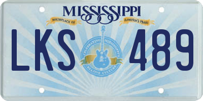 MS license plate LKS489