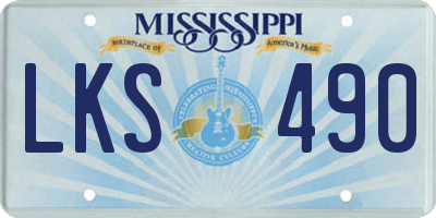 MS license plate LKS490