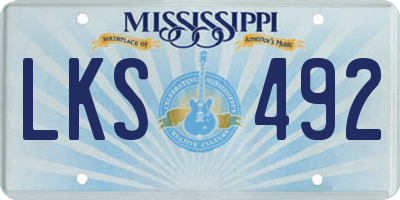 MS license plate LKS492