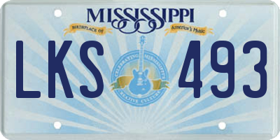MS license plate LKS493