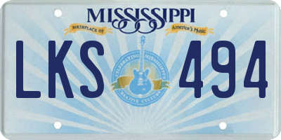 MS license plate LKS494