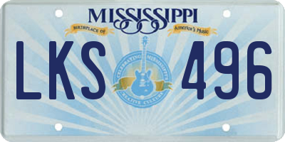 MS license plate LKS496