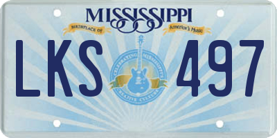 MS license plate LKS497