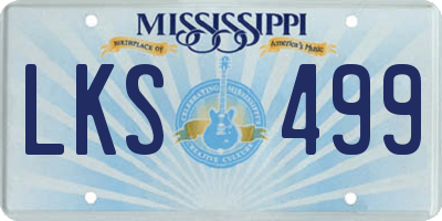 MS license plate LKS499