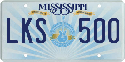 MS license plate LKS500