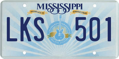 MS license plate LKS501