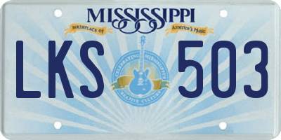 MS license plate LKS503